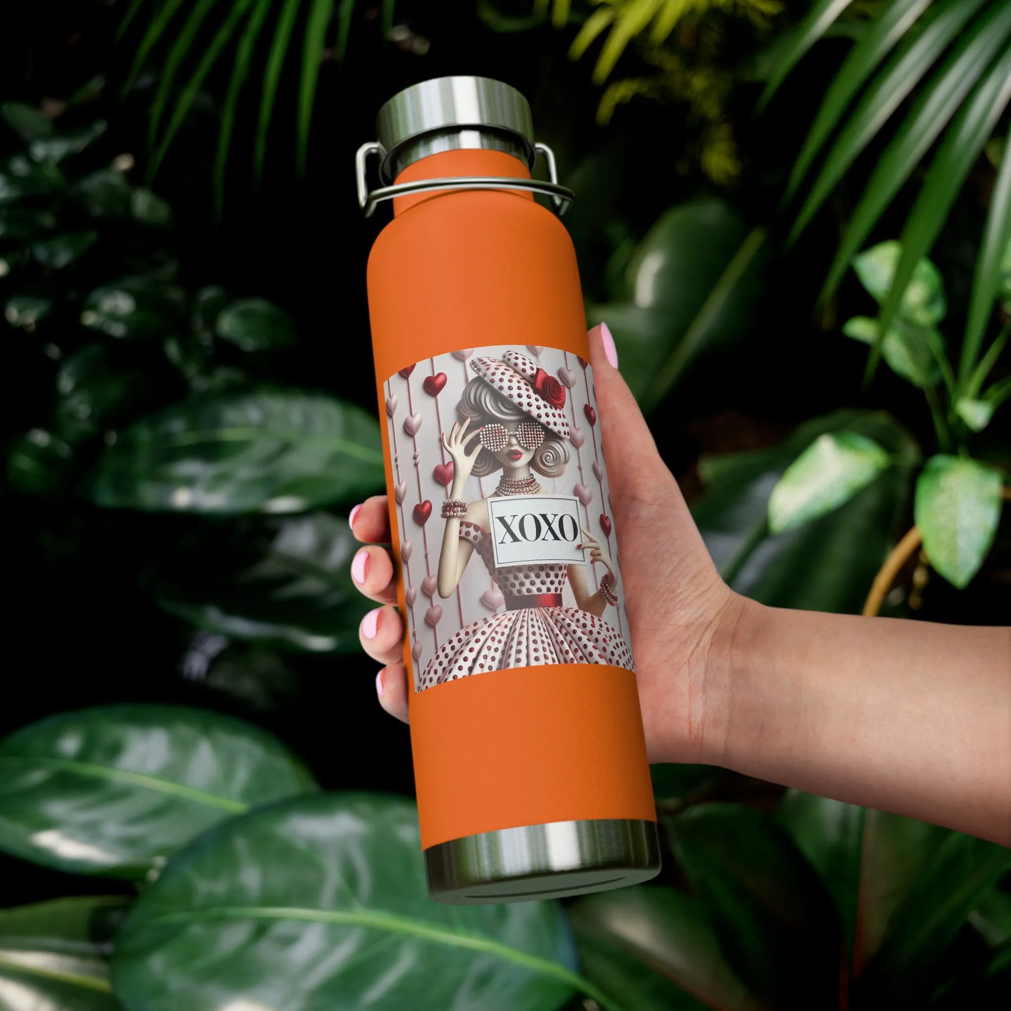 Fashionably Yours, XOXO Copper Vacuum Insulated Bottle, 22oz