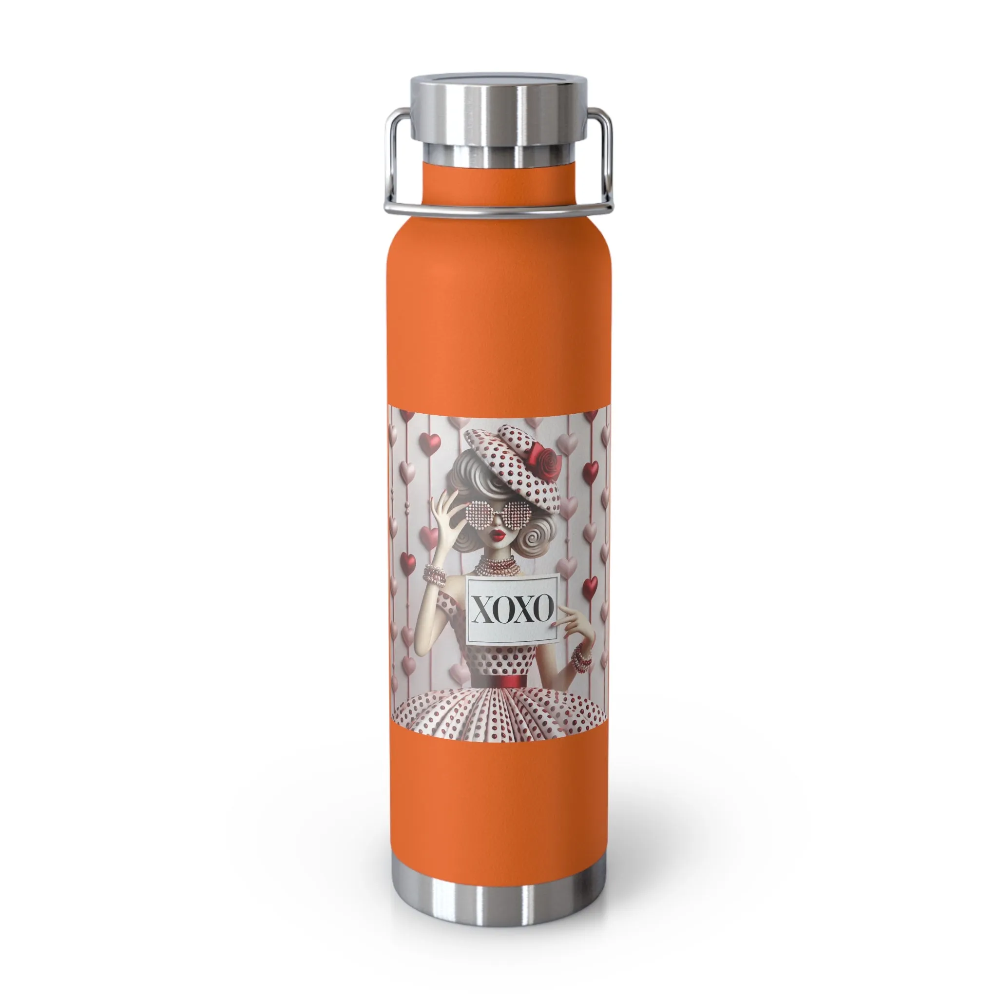 Fashionably Yours, XOXO Copper Vacuum Insulated Bottle, 22oz