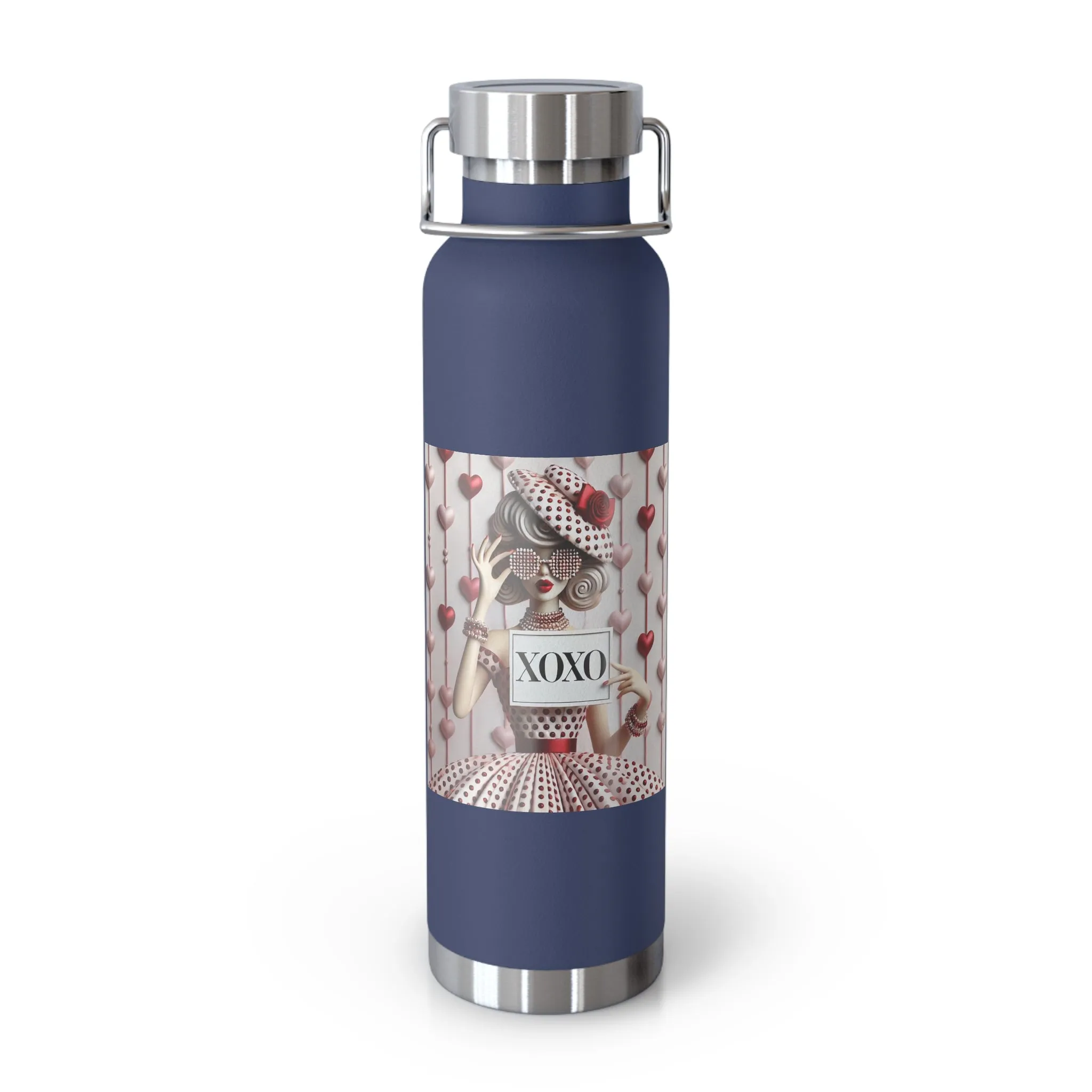 Fashionably Yours, XOXO Copper Vacuum Insulated Bottle, 22oz