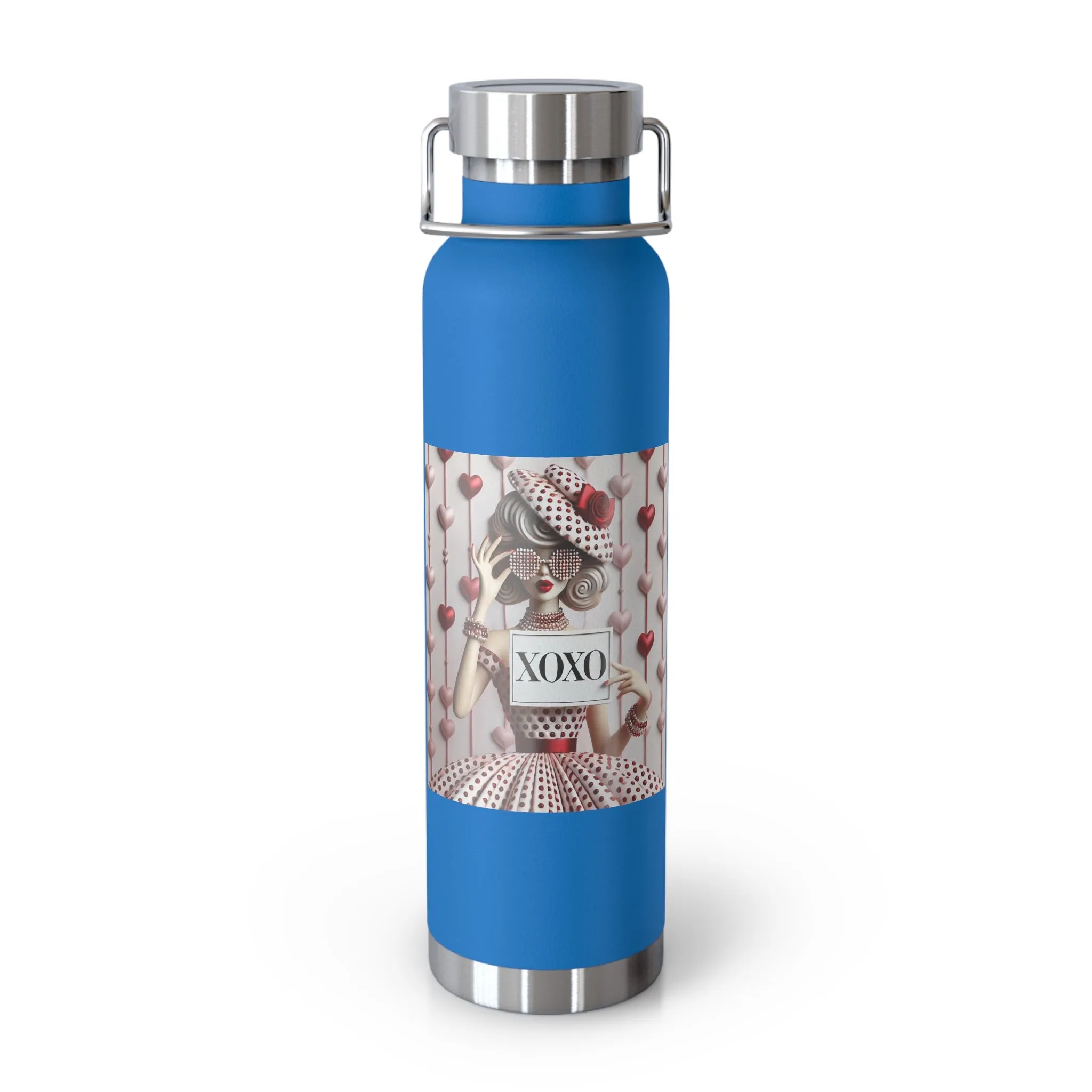 Fashionably Yours, XOXO Copper Vacuum Insulated Bottle, 22oz