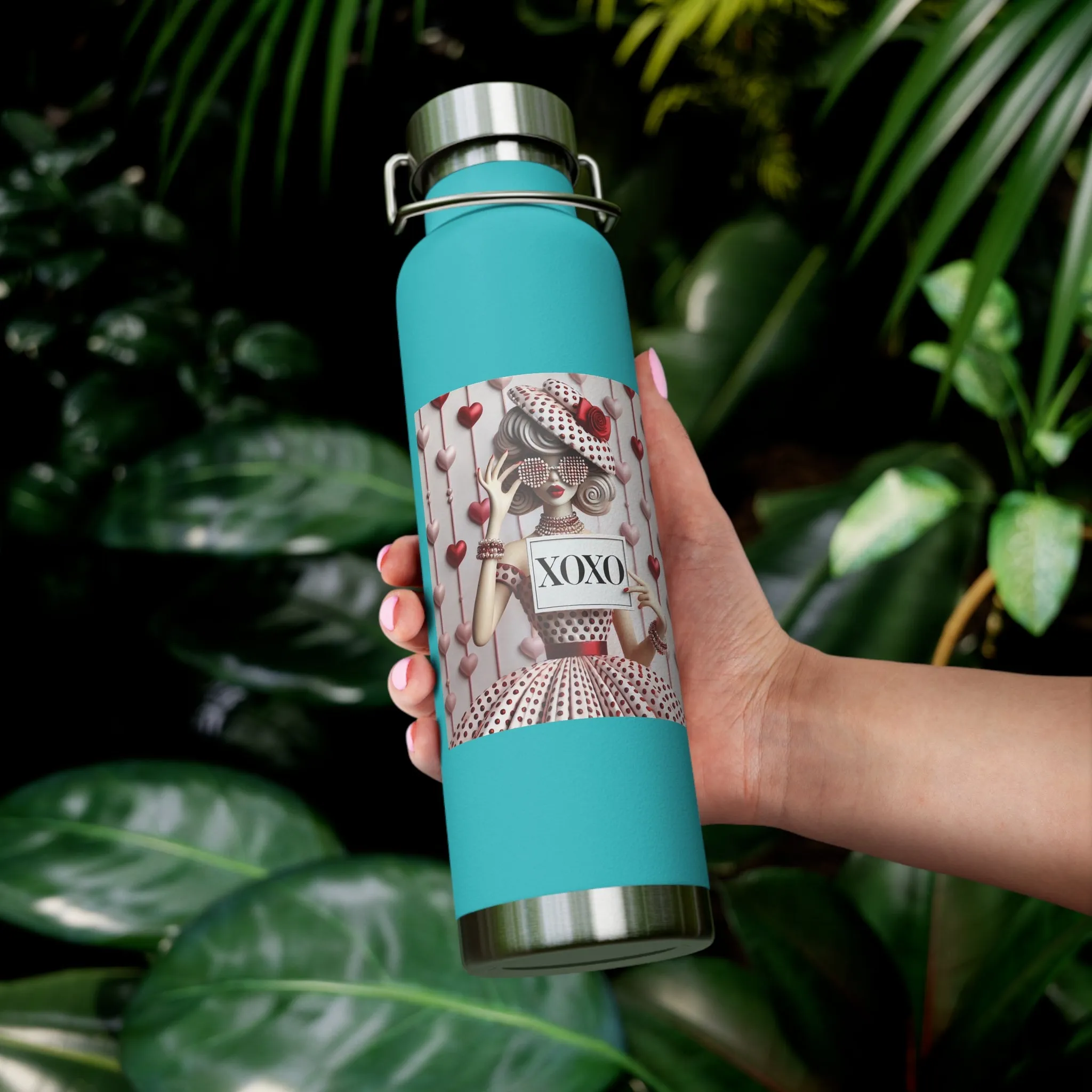 Fashionably Yours, XOXO Copper Vacuum Insulated Bottle, 22oz