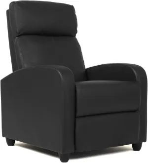 FDW Recliner Chair Push Back Sofa Home Theater Seating with Lumbar Support and Leather Padded Seat Backrest for Living Room