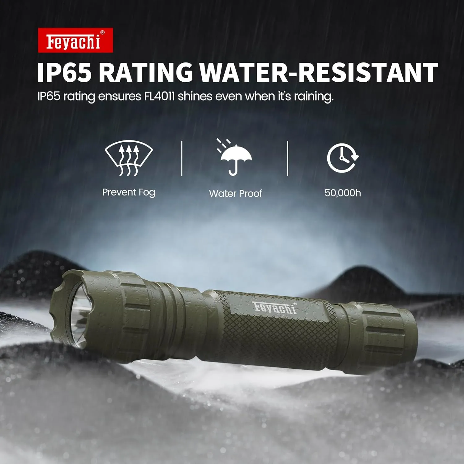 Feyachi Tactical Flashlight 1200 Lumens, with Offset Mount & Pressure Switch, 200m Beam, 4H Runtime, Rainproof and Shockproof