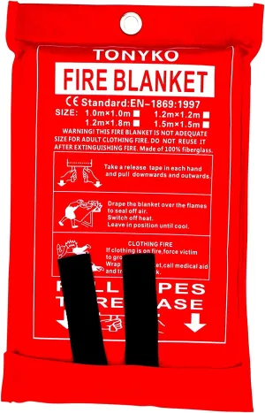 Fiberglass Fire Blanket for Emergency Surival, Flame Retardant Protection and Heat Insulation with Various Sizes