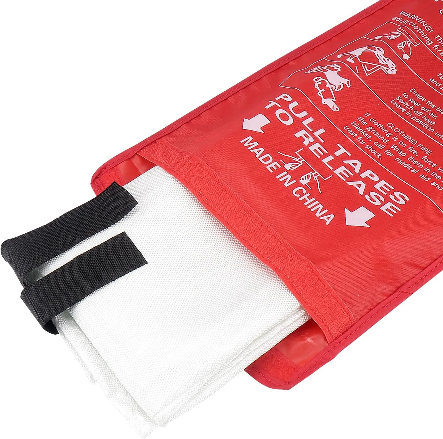 Fire Blanket for Home and Kitchen, 40"x40" Fiberglass Suppression Blanket for Emergency, Survival Safety Cover (2 Pack)
