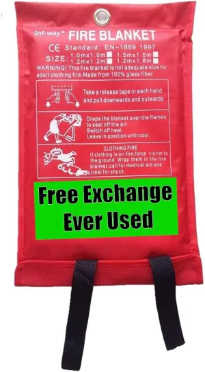Fire Blanket for Home, Fiberglass Fire Suppression Blanket for Kitchen, Flame Retardant Protection and Heat Insulation Emergency Fireproof Safety Blankets for People (1, M 47.2''x47.2'')