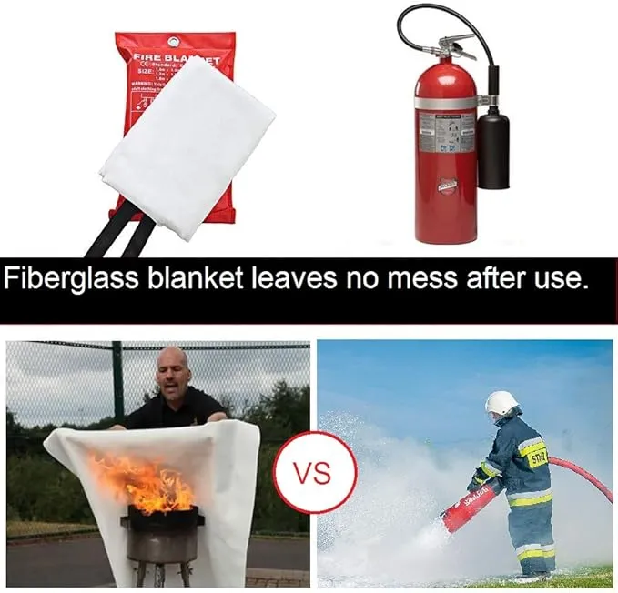 Fire Blanket For Home XL - 59 x 59 Fire Blankets Emergency For People Fire Retardant Blanket Fire Shelter Large Suppression Fiberglass Kitchen Home Restaurant House Fire Proof Survival Safety Reusable
