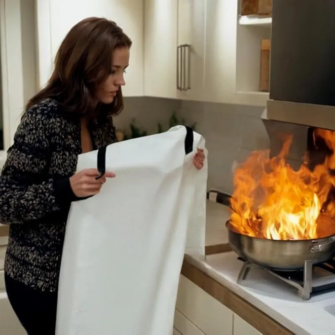 Fire Blanket,Emergency Fire Blanket for Home and Kitchen， Fiberglass Fire Extinguisher Blanket for Camping, Cars, 0ffices, Warehouses, Schools,Grill, Fireplaces (1)