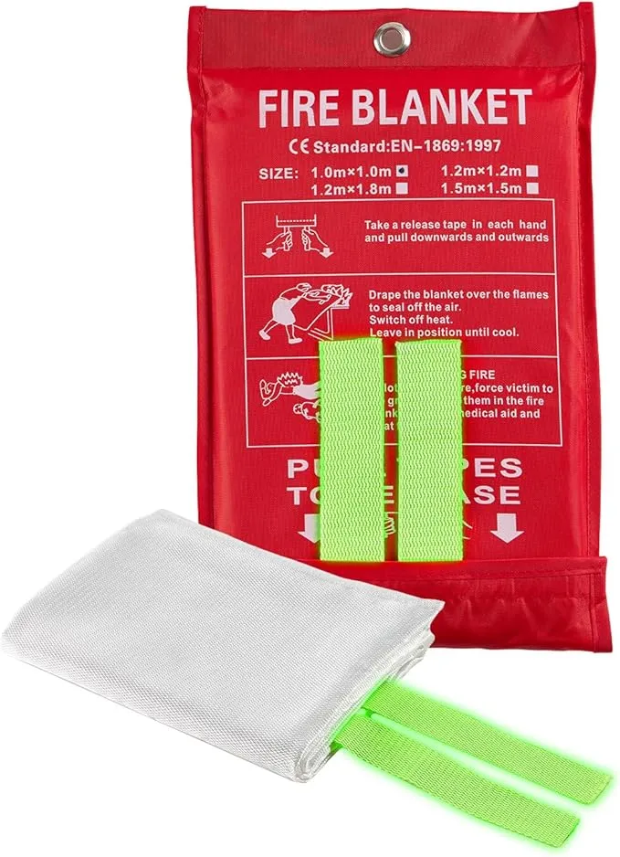 Fire Blankets Emergency for Home, Emergency Fire Blanket, 1 Pack Suppression Flame Retardent Safety Fire Blanket for Home, Kitchen, Fiberglass Fire Blanket