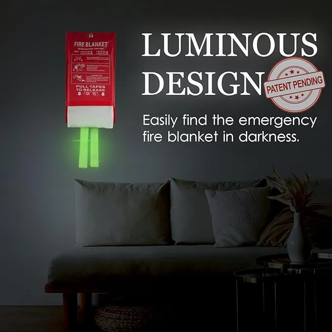Fire Blankets Emergency for Home, Emergency Fire Blanket, 1 Pack Suppression Flame Retardent Safety Fire Blanket for Home, Kitchen, Fiberglass Fire Blanket