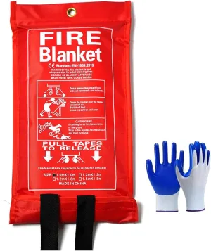 Fire Blankets Emergency for Home-Fire Blanket for Home and Kitchen,Fiberglass Fire Blankets for Fireplace Camping Car BBQ. Essential Fire Blankets Emergency Gear for Home Safety (1 Pack)
