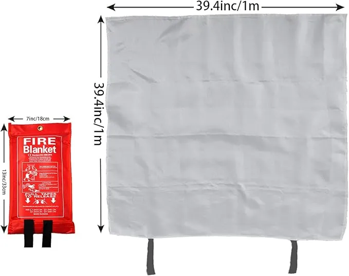 Fire Blankets Emergency for Home-Fire Blanket for Home and Kitchen,Fiberglass Fire Blankets for Fireplace Camping Car BBQ. Essential Fire Blankets Emergency Gear for Home Safety (1 Pack)