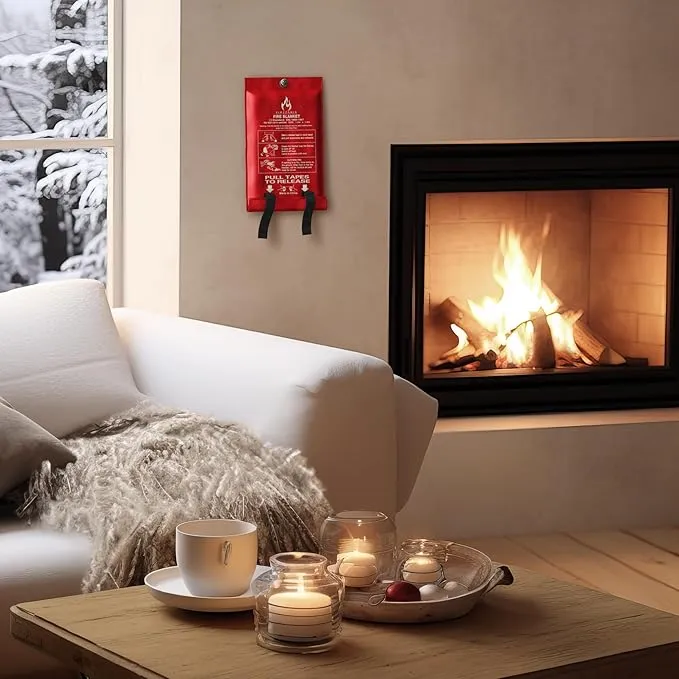 Fire Blankets Emergency for Home, Kitchen, Camping, Office and Vehicle | Flame Retardant Fire Extinguishing Blanket | Fire Extinguisher Safety Suppression Blanket - Made from Fiberglass