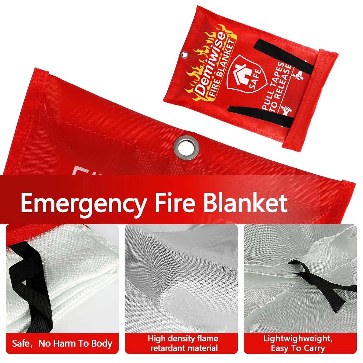 Fire Blankets for Home and Kitchen,4-Pack 40"x40" Emergency Fire Safety Blankets for People House Car Office Warehouse Emergency Survival Safety