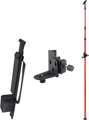 Firecore 13 Ft./4m Telescoping Pole with 1/4-Inch by 20-Inch Laser Mount, Adjustable Laser Level Mounting Pole for Rotary and Line Lasers-FLP400A