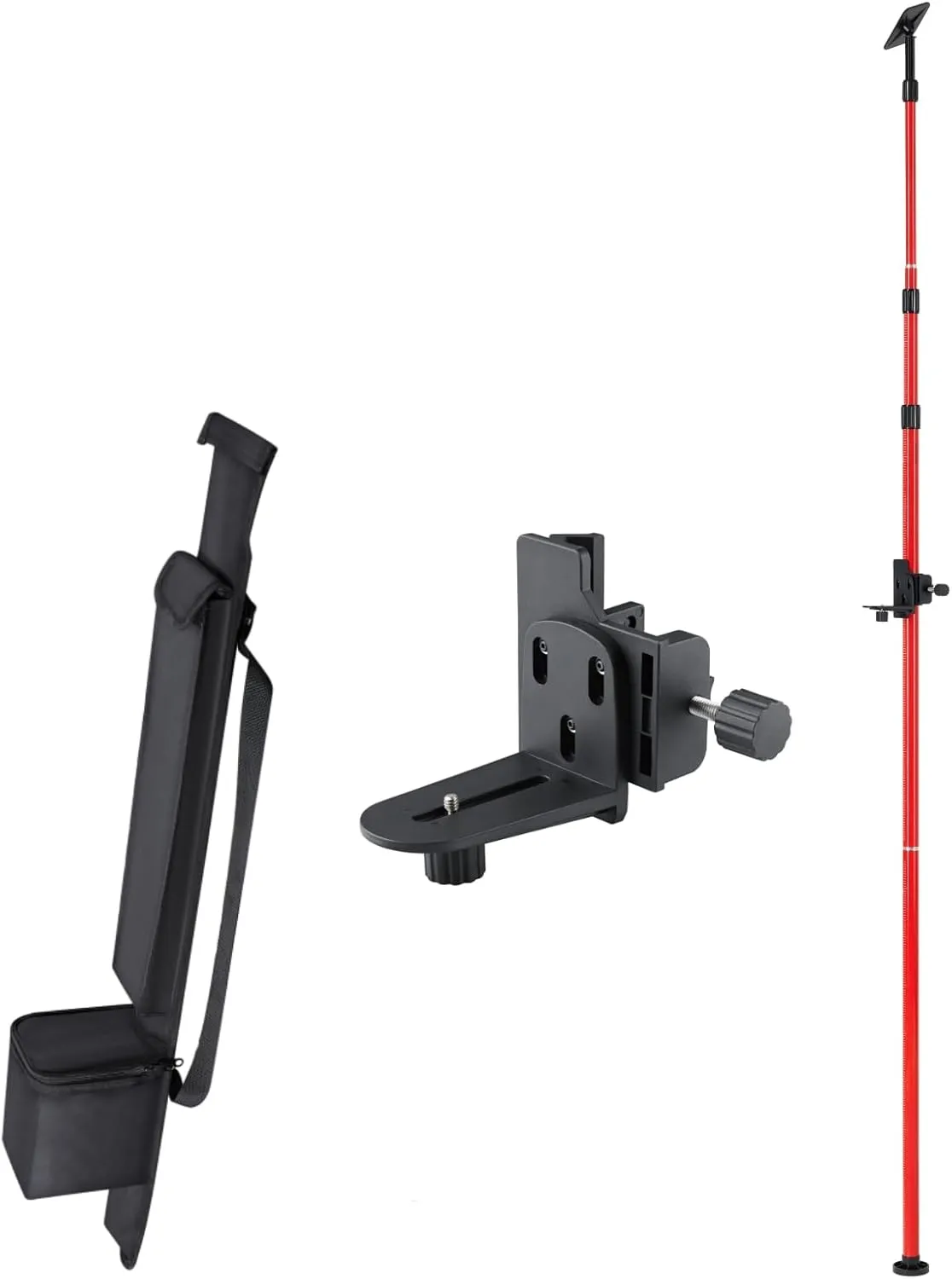 Firecore 13 Ft./4m Telescoping Pole with 1/4-Inch by 20-Inch Laser Mount, Adjustable Laser Level Mounting Pole for Rotary and Line Lasers-FLP400A