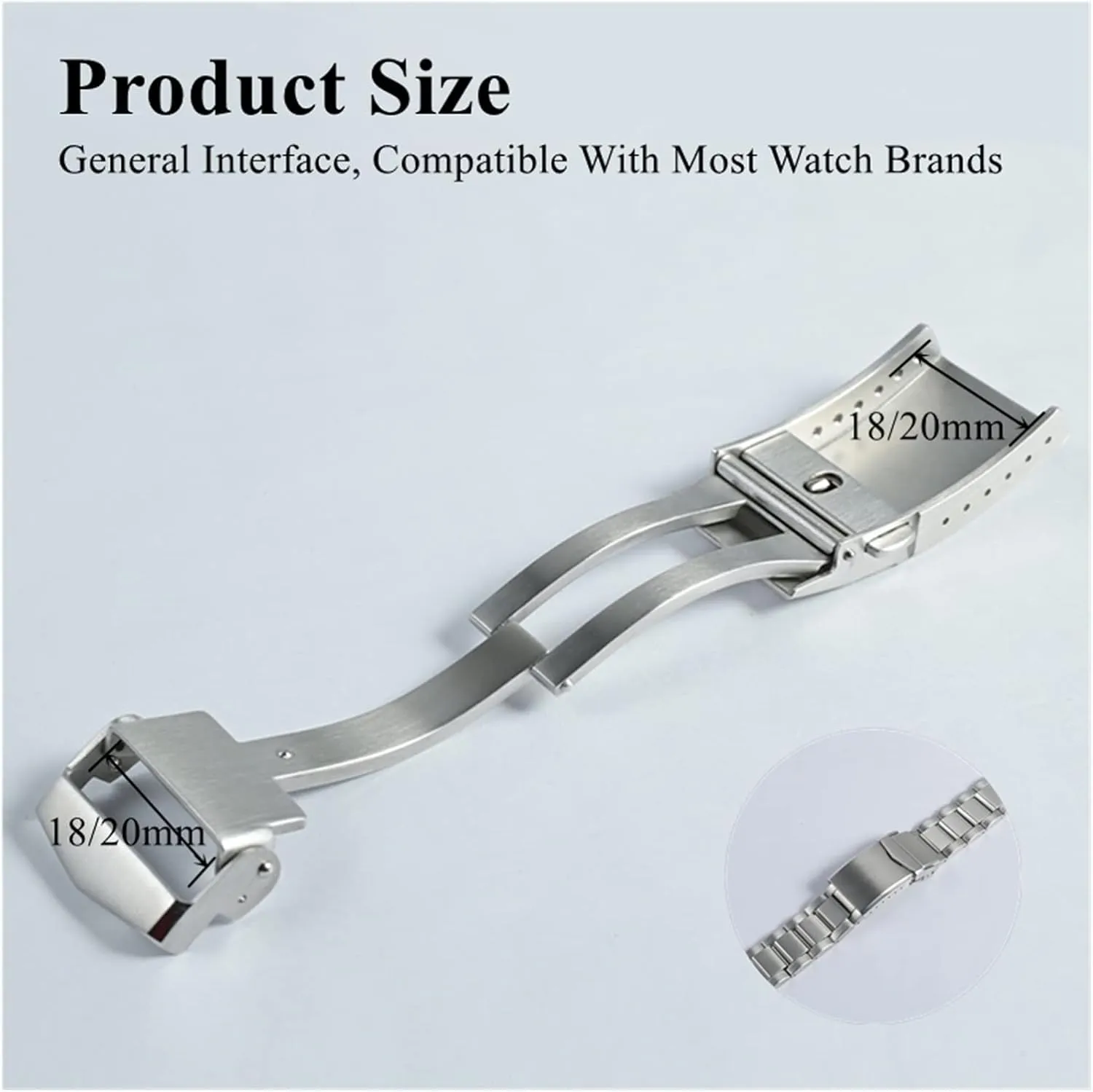 Fit for San Martin Watch Clasp Brushed Folding Clasp with Safety 18mm 20mm Solid 316L Stainless Steel Deployment Buckle Watch Buckles