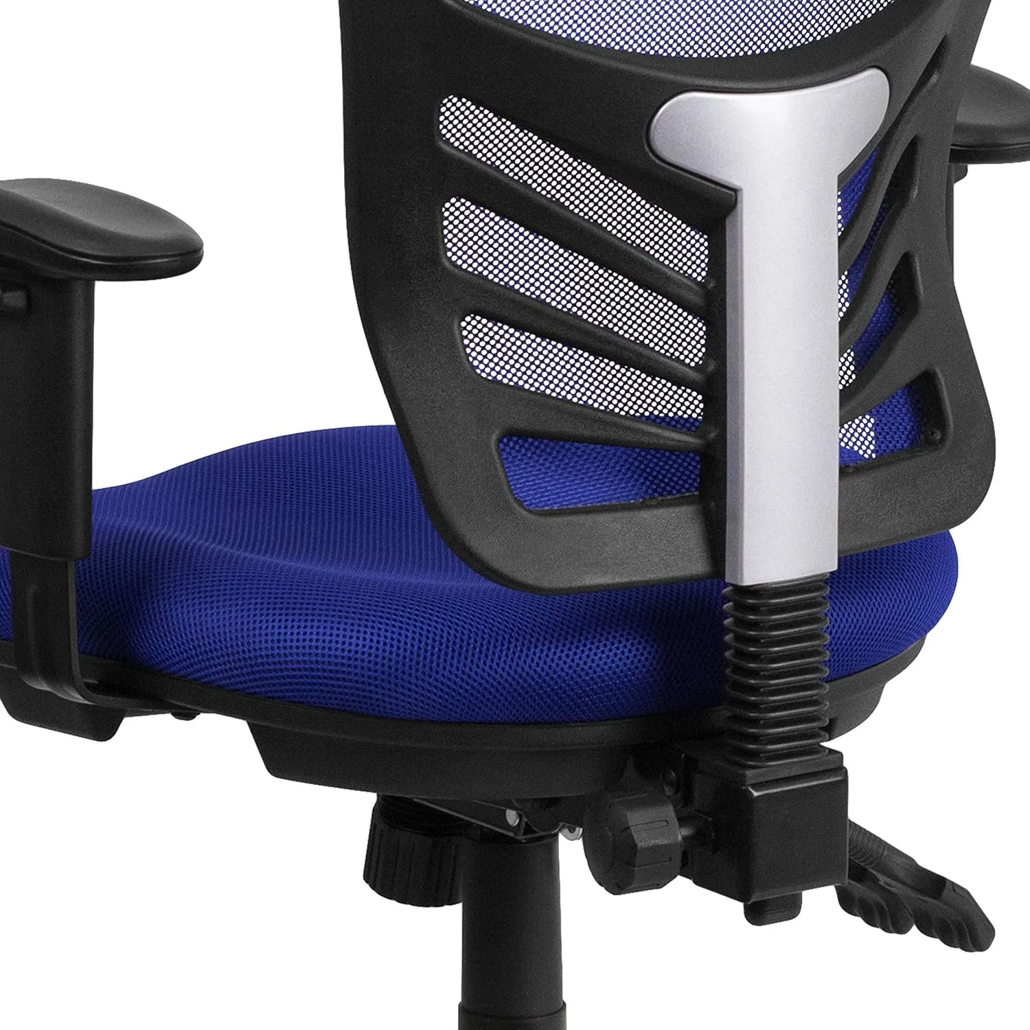 Flash Furniture Nicholas Mid-Back Swivel Office and Gaming Chair, Ergonomic Mesh Office Chair with Adjustable Lumbar Support and Height, Blue