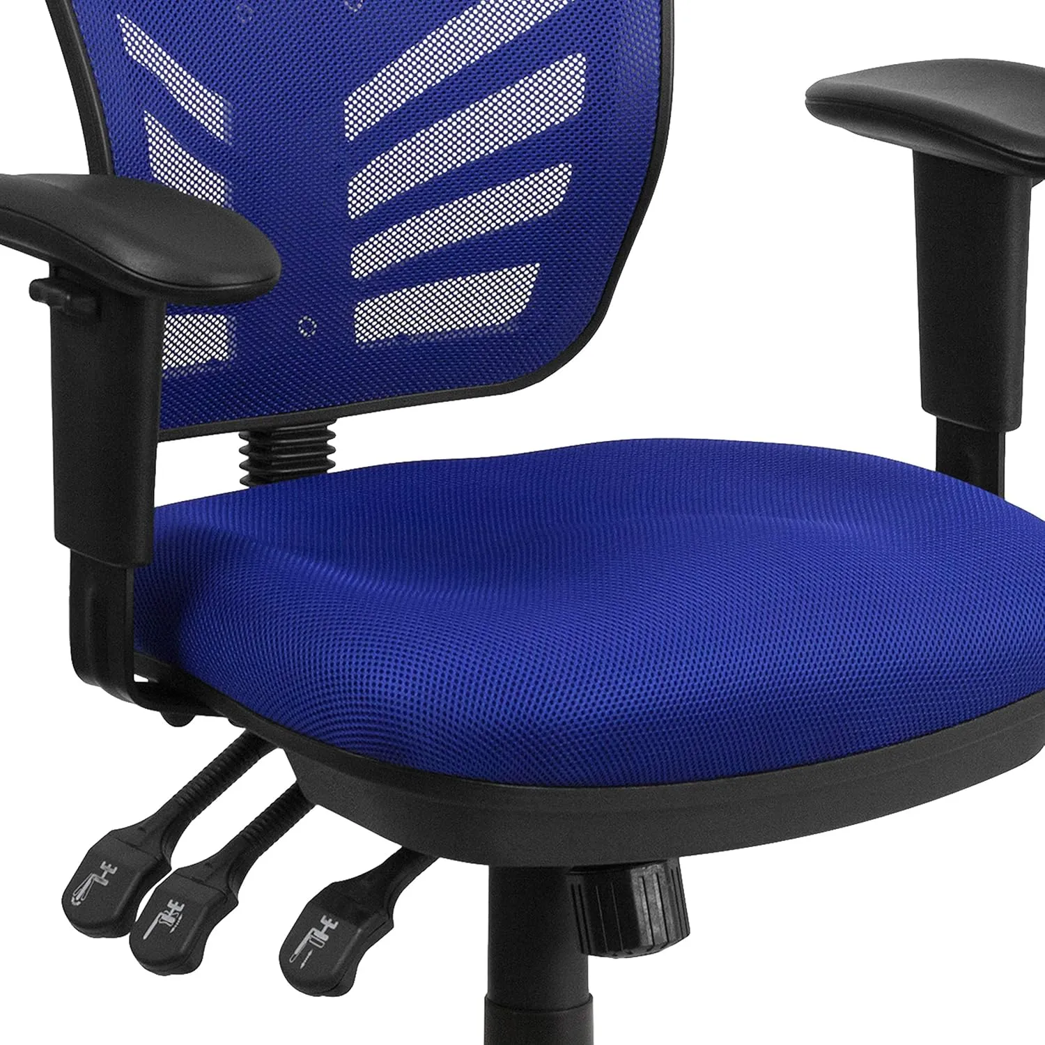 Flash Furniture Nicholas Mid-Back Swivel Office and Gaming Chair, Ergonomic Mesh Office Chair with Adjustable Lumbar Support and Height, Blue