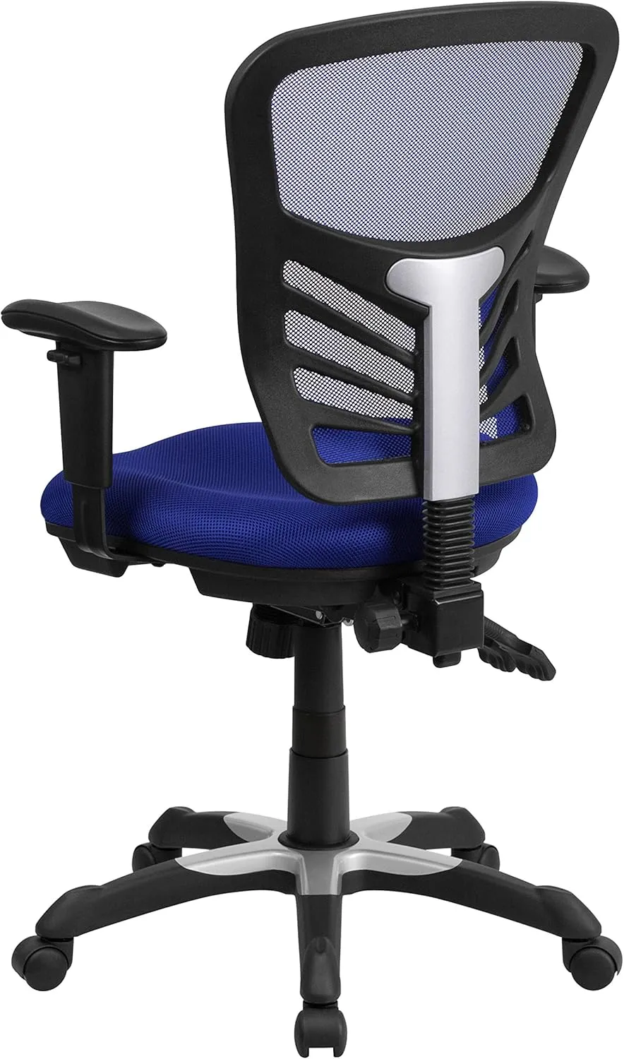 Flash Furniture Nicholas Mid-Back Swivel Office and Gaming Chair, Ergonomic Mesh Office Chair with Adjustable Lumbar Support and Height, Blue