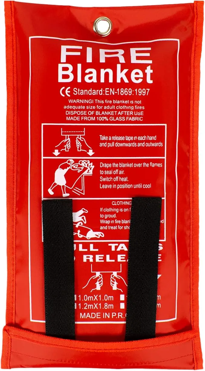 FLASLD Fire Blanket for Home and Kitchen, Fiberglass Fire Blankets Emergency for People, Flame Retardant Protection and Heat Insulation (3 ft x 3 ft)