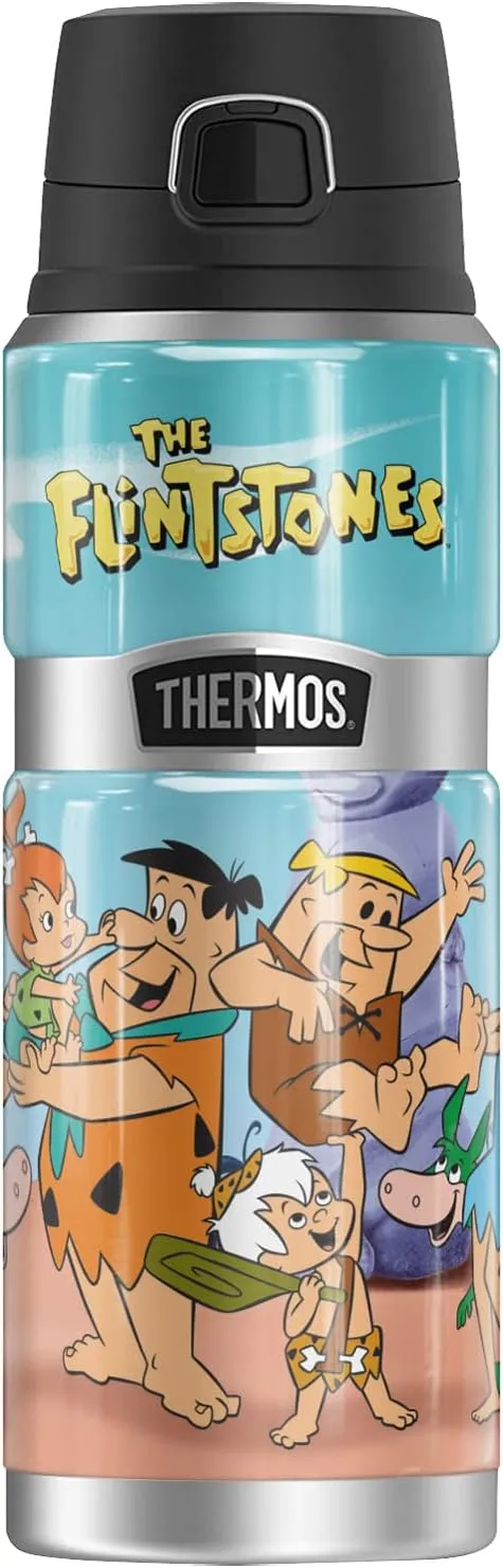Flintstones Flintstone Family Fun THERMOS STAINLESS KING Stainless Steel Drink Bottle, Vacuum insulated & Double Wall, 24oz