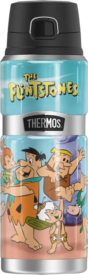 Flintstones Flintstone Family Fun THERMOS STAINLESS KING Stainless Steel Drink Bottle, Vacuum insulated & Double Wall, 24oz