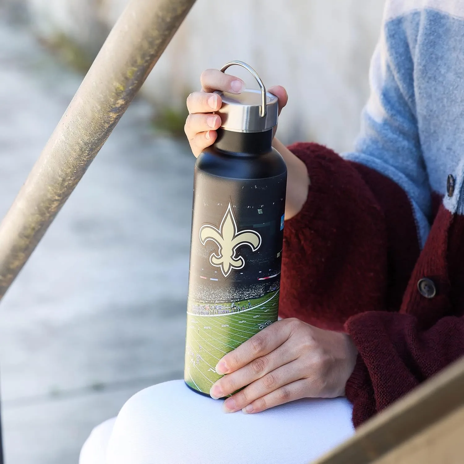 foco NFL unisex-adult NFL Team Logo 25oz Insulated Stainless Steel Travel Home Field Hydration Bottle