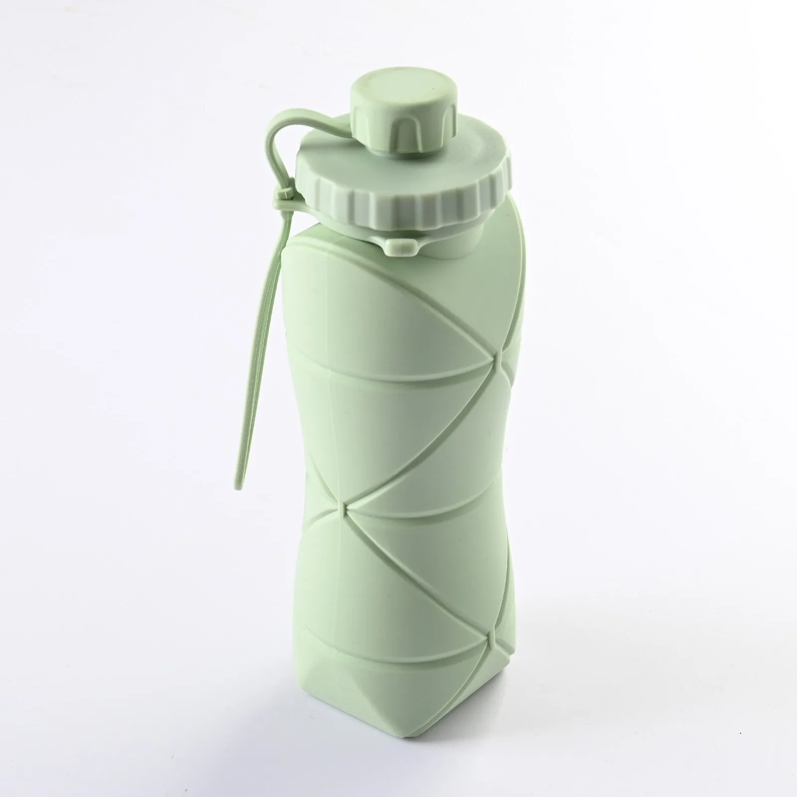 Folding 600ml Temperature-Resistant Silicone Water Bottle