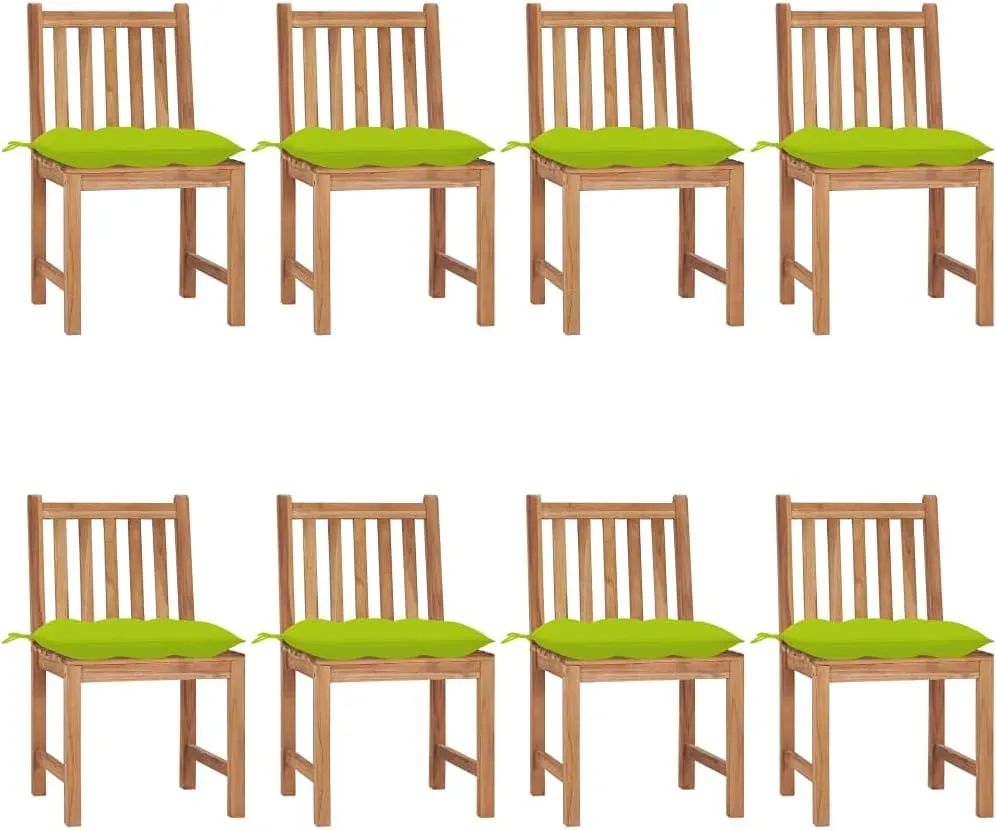 Folding Beach Chairs Heavy Duty Beach chairsPatio Chairs 8 pcs with Cushions Solid Teak WoodSuitable for Garden Patio Living Room