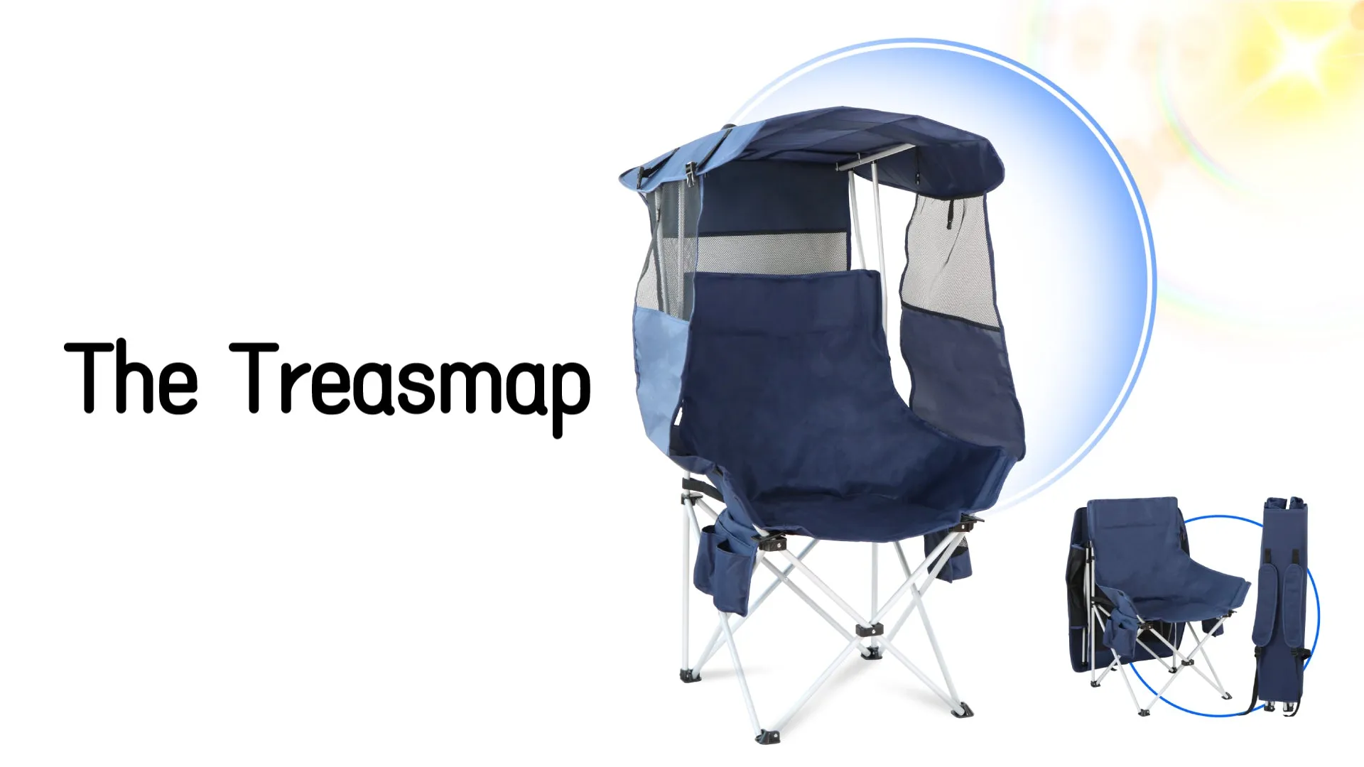 Folding Camping Chairs Canopy Outdoor Sports Portable Beach Chair w/ Canopy