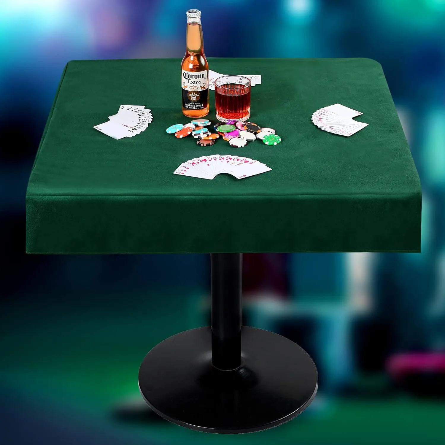 Folding Tablecloth - Green Felt Table Cover for Card Games, Poker, Mahjong, Jigsaw Puzzles & Board Games - 34 x 34 x 4 Inch