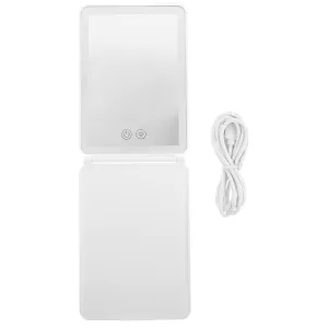 Folding Vanity Mirror Tabletop Cosmetic Mirror Girl Makeup Mirror Led Cosmetic Mirror Cosmetic Table Mirror Foldable Mirror Makeup Tool Elegant Makeup Mirror Square Mirror
