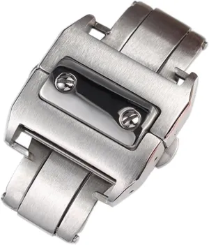 For Cartier Santos 100 Series Watch Buckle 316L Stainless Steel Brushed Butterfly 18/21mm Fold Buckle Clasp