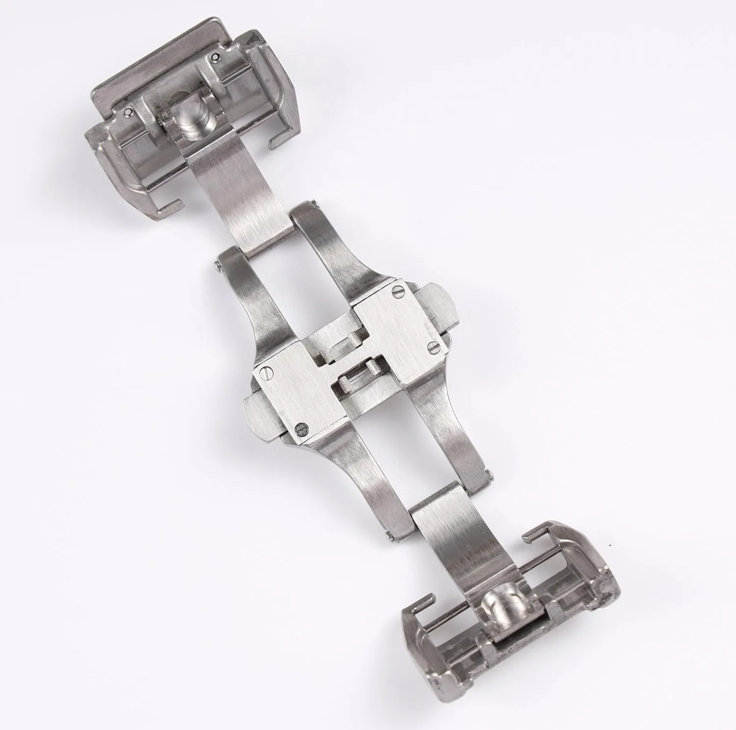For Cartier Santos 100 Series Watch Buckle 316L Stainless Steel Brushed Butterfly 18/21mm Fold Buckle Clasp
