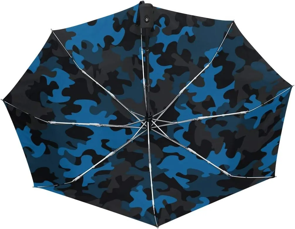 FORMRS Zebra Stripe Umbrella, Auto Open Umbrella Compact Folding Sun Rain Protection, Windproof for Kids Women Men