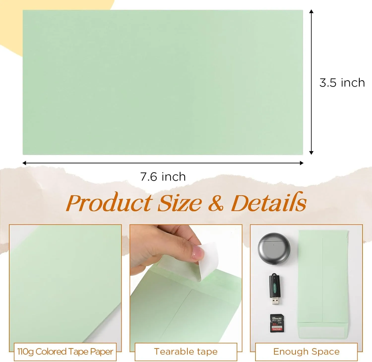 Fulmoon 500 Pcs Cash Envelopes Bulk 110 Gsm Money Envelopes for Cash with Gummed Flap Money Saving Challenge for Coin Check Gift Card Ticket, 3.5 x 6.5 Inch(Light Green)