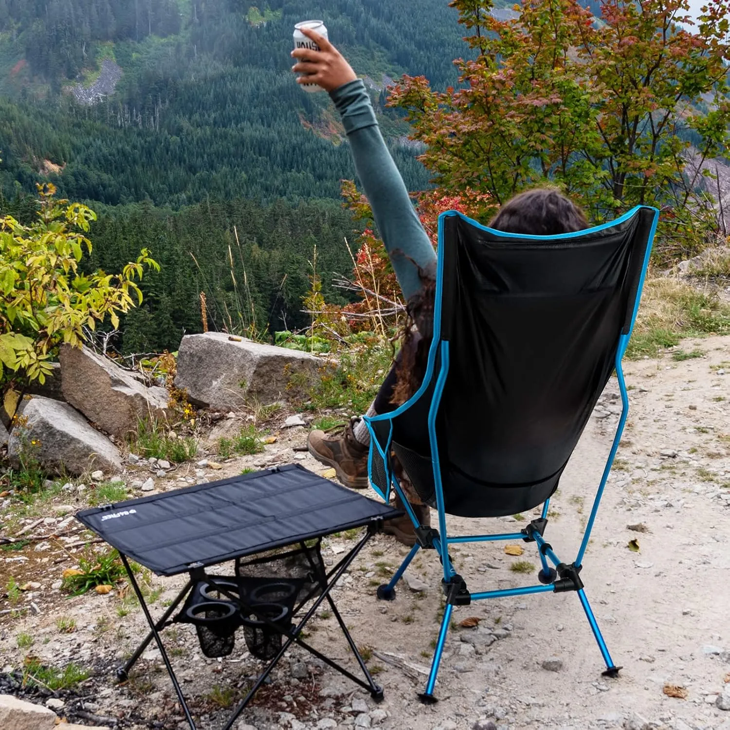 G4Free 2Pack Lightweight Portable High Back Camp Chair, Folding Chair Lawn Chair Heavy Duty 330lbs with Headrest & Pocket for Outdoor Camp Travel Beach Travel Hiking