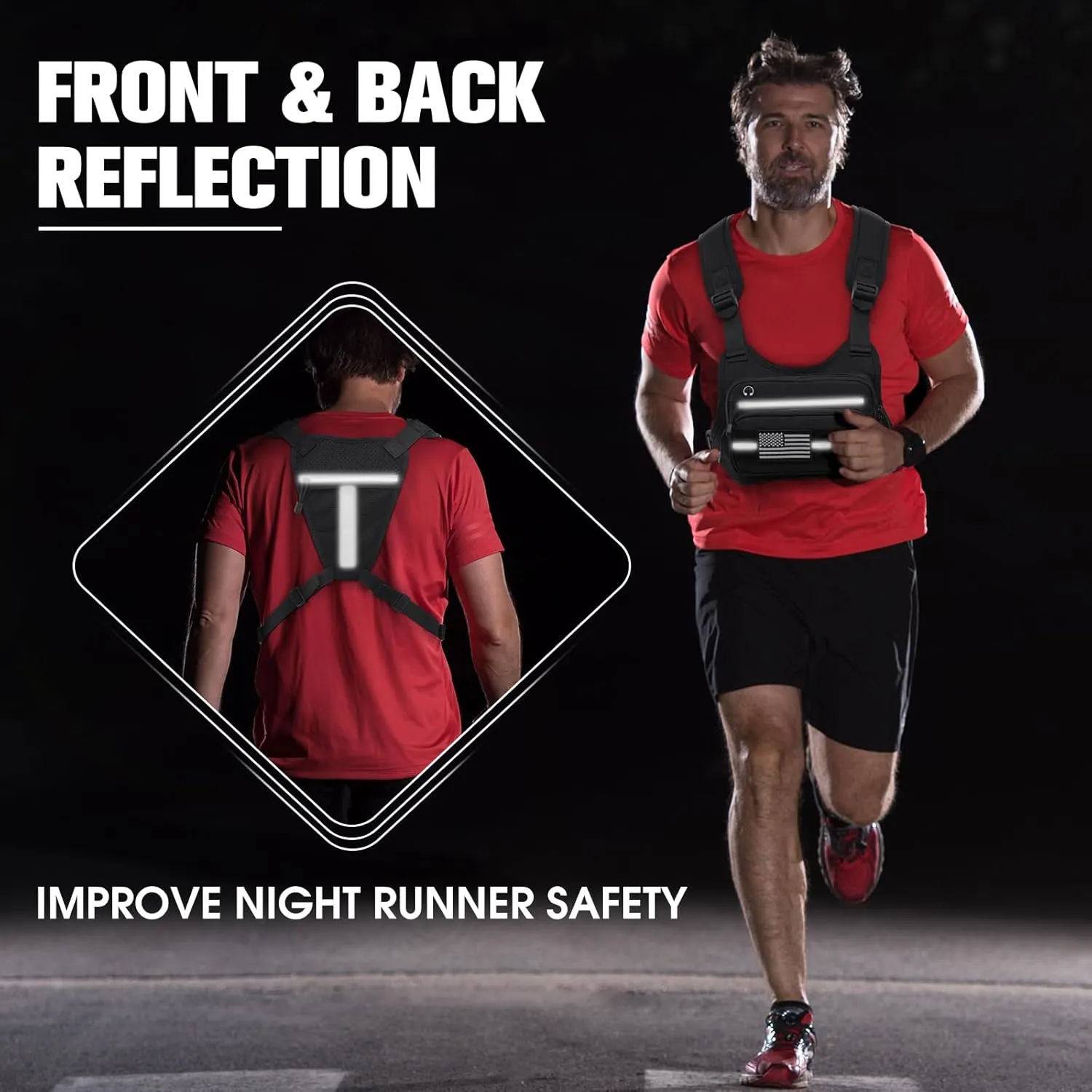 G4Free Tactical Chest Bag for Men, Tactical Quick Access Chest Rig Vest, EDC Chest Pack for Running, Hiking, Cycling