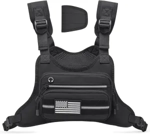 G4Free Tactical Chest Bag for Men, Tactical Quick Access Chest Rig Vest, EDC Chest Pack for Running, Hiking, Cycling