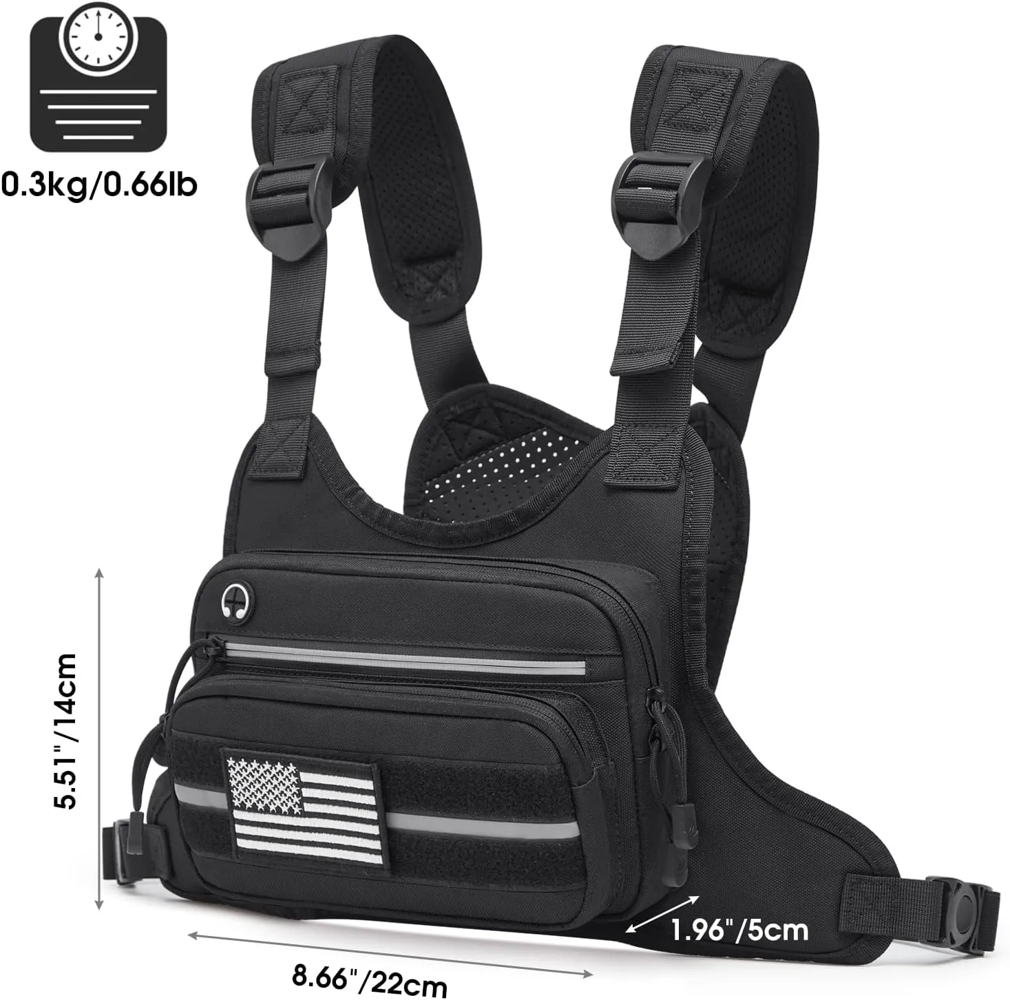G4Free Tactical Chest Bag for Men, Tactical Quick Access Chest Rig Vest, EDC Chest Pack for Running, Hiking, Cycling