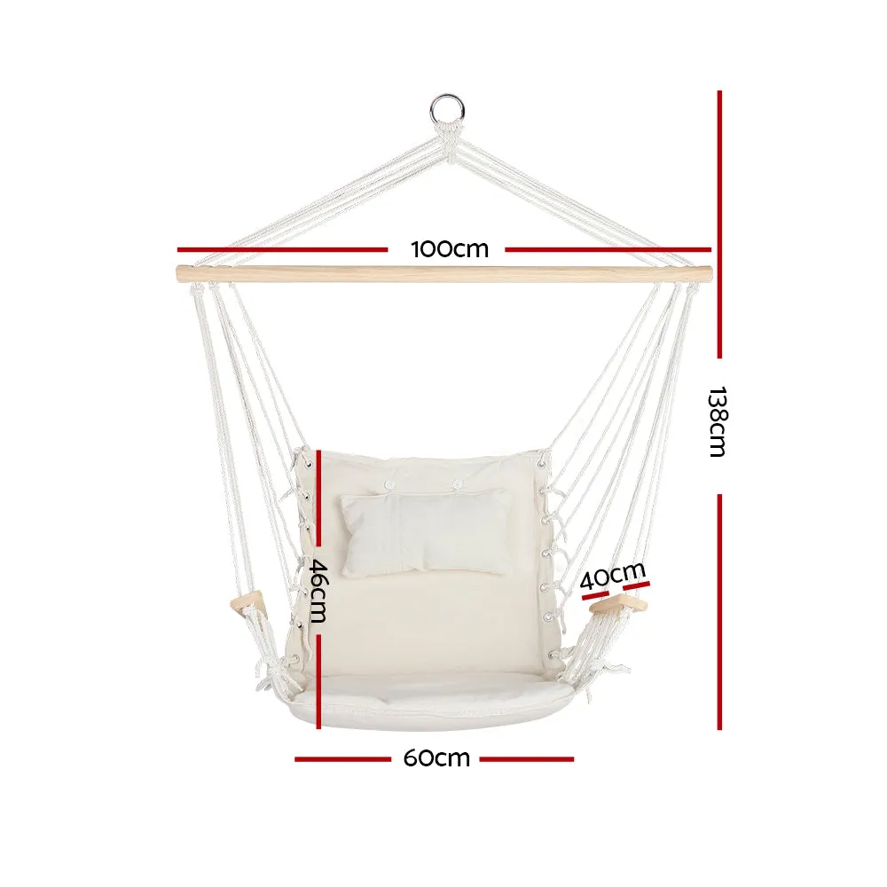 Gardeon Hammock Chair Hanging with Armrest Camping Hammocks