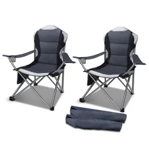 GB DZ Grey Folding Armchairs, Pack of 2