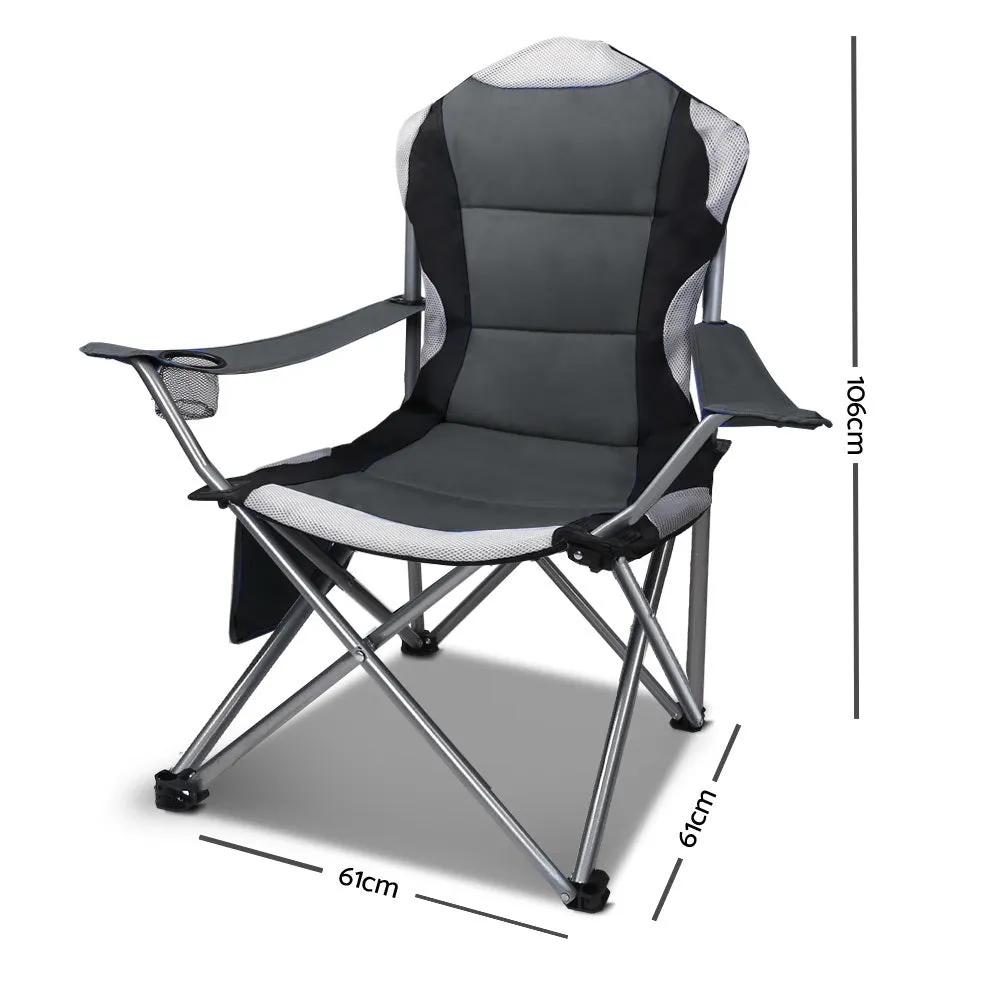 GB DZ Grey Folding Armchairs, Pack of 2