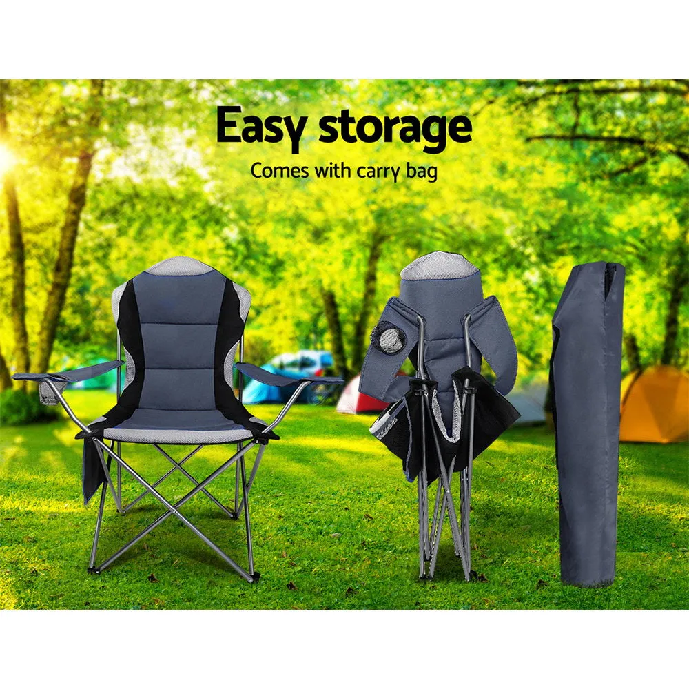 GB DZ Grey Folding Armchairs, Pack of 2
