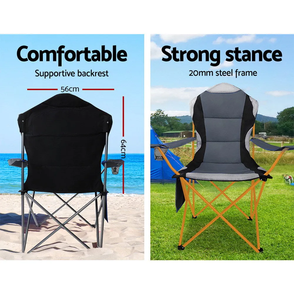 GB DZ Grey Folding Armchairs, Pack of 2