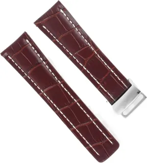 Genuine Leather Watch Band For Breitling Strap Wrist Bracelet With Folding Buckle Replacement Watch Accessories