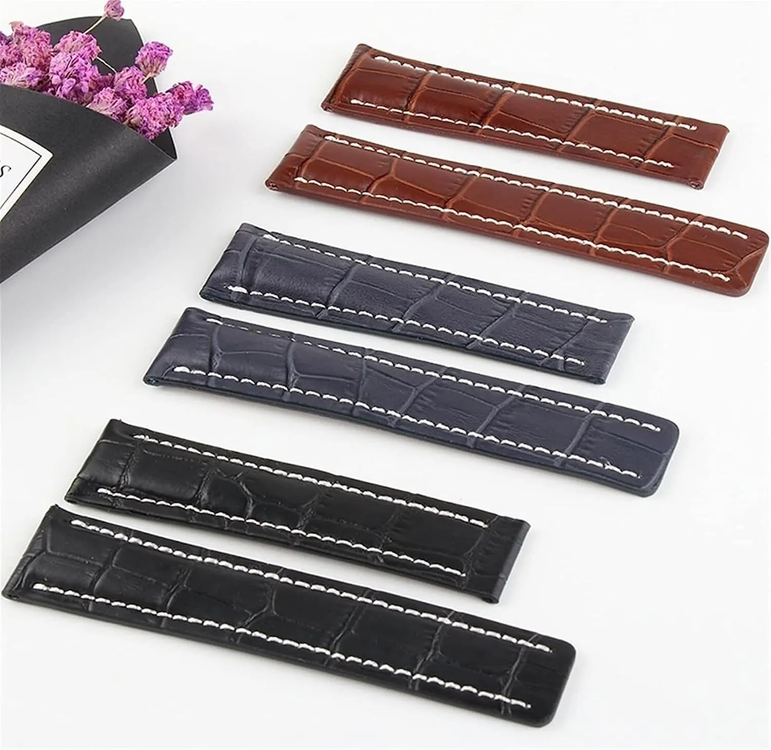 Genuine Leather Watch Band For Breitling Strap Wrist Bracelet With Folding Buckle Replacement Watch Accessories