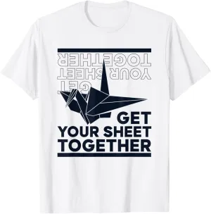 Get Your Sheet Together Paper Crane Folding Owl Origami T-Shirt