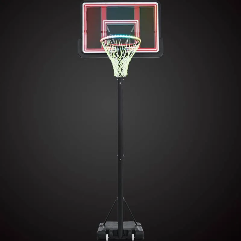 Glow & Shoot: Adjustable Portable Basketball Hoop for All Ages